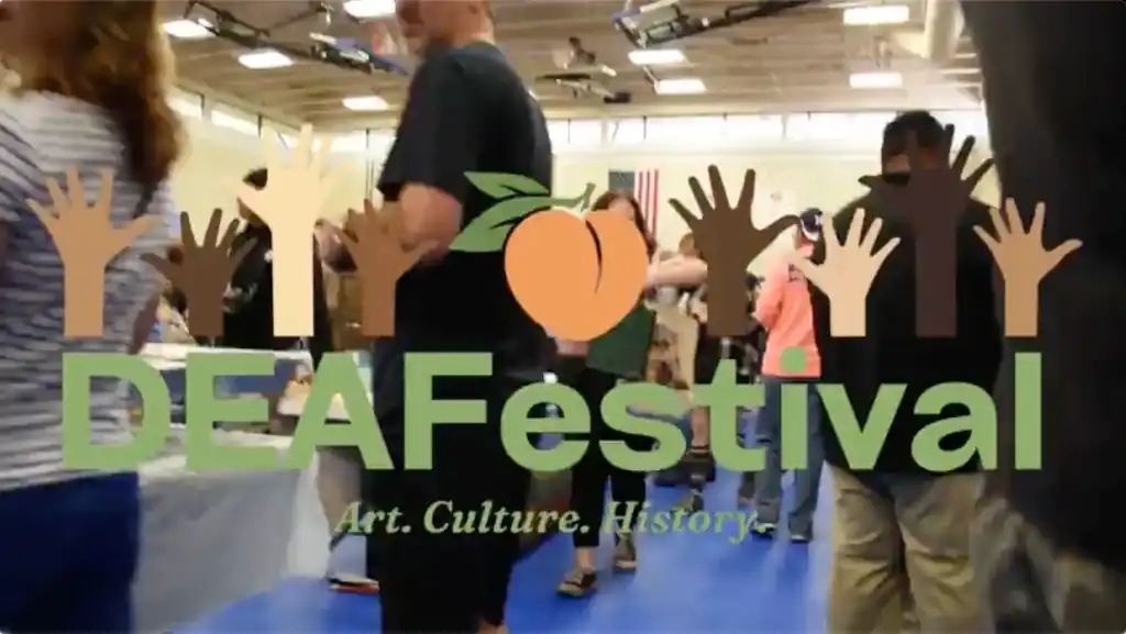 DEAFestival logo over the festival hall