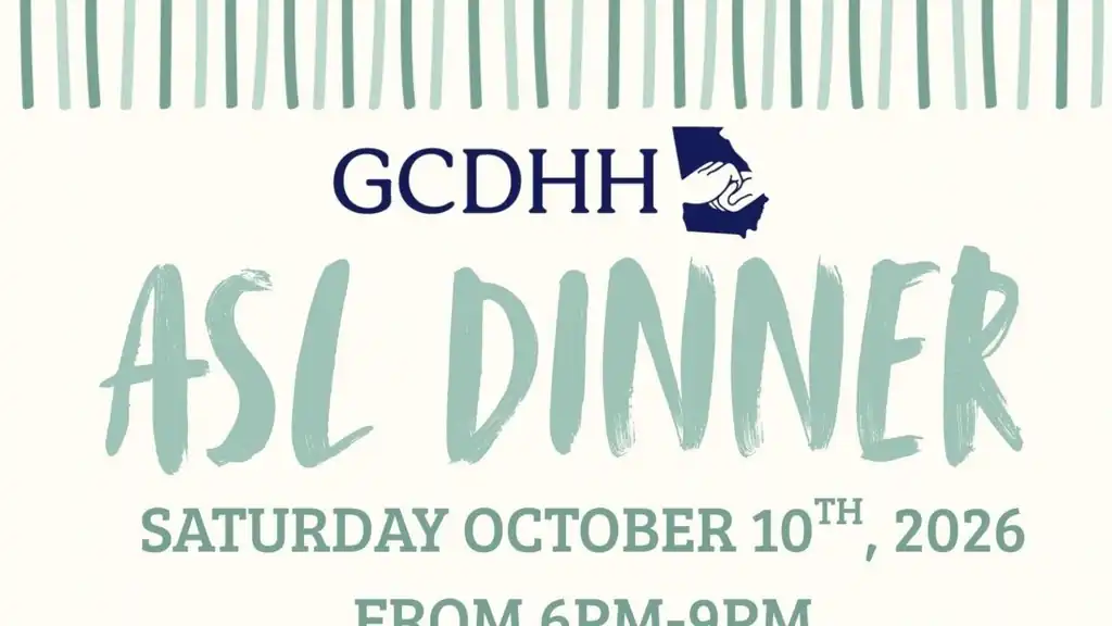 Deaf Social event hosted by GCDHH at Fluffy Fluffy Dessert Cafe, Feb 27, 2026, 6-8 PM in Tucker, GA.